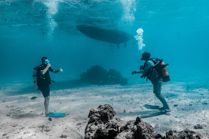 Baptism diving in the turquoise waters of Tahiti - Colorful fish and the feeling of weightlessness