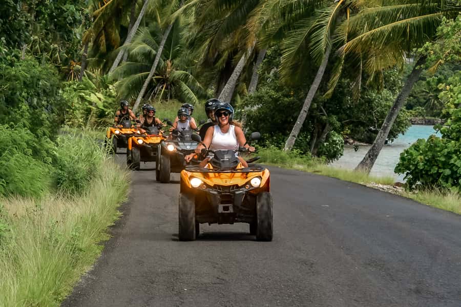 Bora Bora: Combo ATV & Jet Ski Day Trip with Polynesian BBQ - Local stories, fruit, and a practical snack break