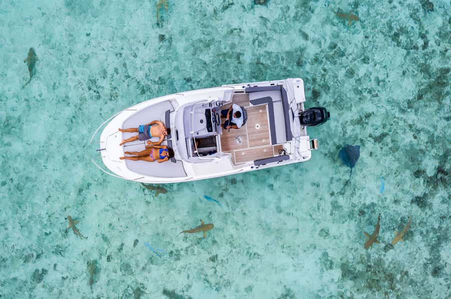 Bora Bora: Private Boat Tour with Snorkeling and Drinks - A private catamaran view of Bora Bora