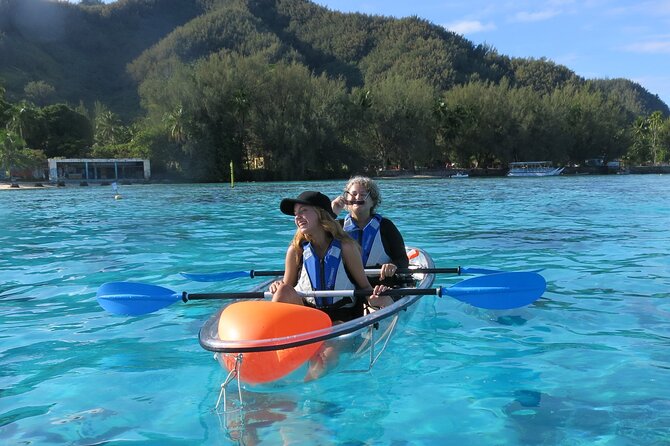 Eco guided excursion to the lagoon of Moorea in a transparent kayak Afternoon 2h - When the weather changes your plans