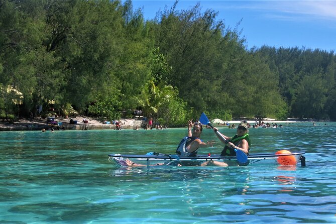 Eco guided excursion to the lagoon of Moorea in transparent kayak 1/2 day morning - Looking for turtles, rays, sharks, and reef fish