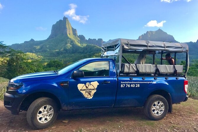 Franckyfranck Tours Moorea - Half day Tours - Belvedere Lookout frames two famous bays