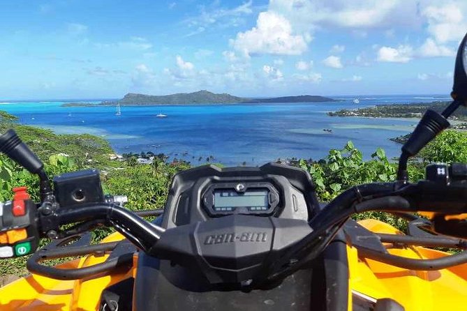 Island Tour & Getaway on the Bora Bora Mountains by Quad / ATV - Anau Rock and the view toward Mount Otemanu