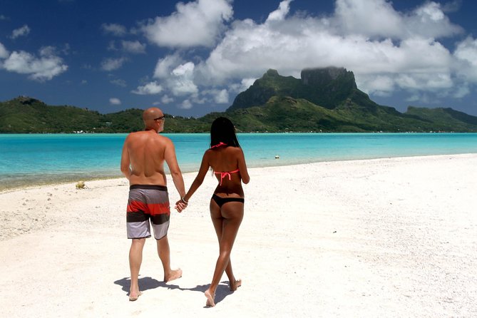 LUXURY PRIVATE Catamaran : Full-Day Sail & Polynesian Motu Lunch - Otemanu Mountain from the lagoon