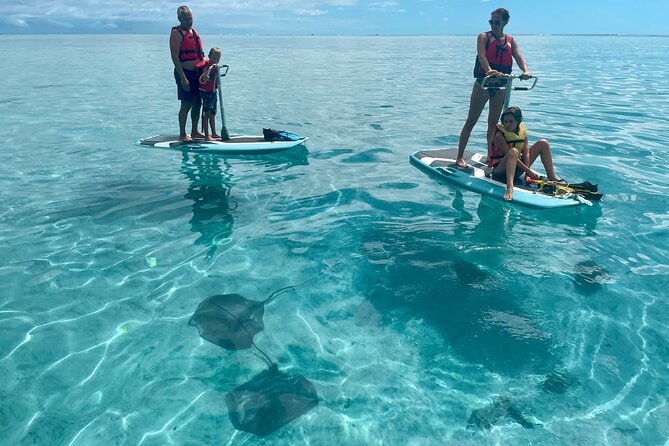Private Excursion with E-Board in Moorea with snorkeling - Cruising the shallow lagoon with Lucie and Benoit