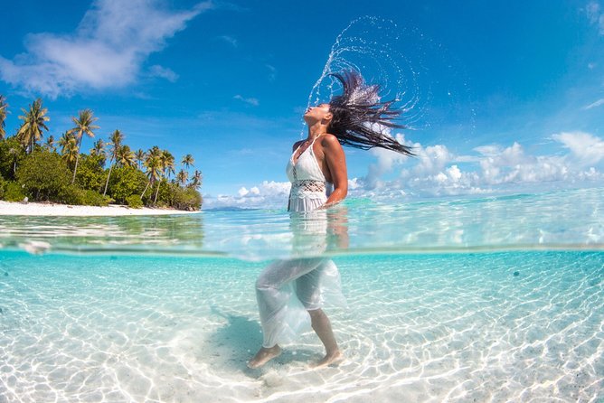 Private Full Day Aquatic Photo Tour + Resort Photo-Shoot (All inclusive) - The motu break adds breathing room