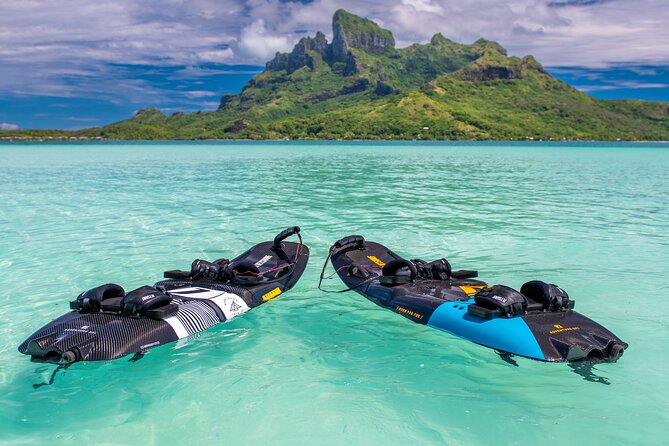 Private Jetboard Lessons with Instructor in Bora Bora - Riding a motorized board on Bora Bora’s lagoon