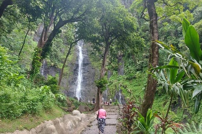 Shared 4.5h Circle Island Tour of Tahiti Nui by Lydia - Vaimahuta Waterfall adds a glimpse of the interior