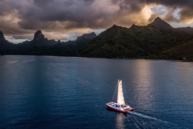 Sunset Cruise : Moorea Sailing on a Catamaran named Taboo - Cook’s Bay from the water