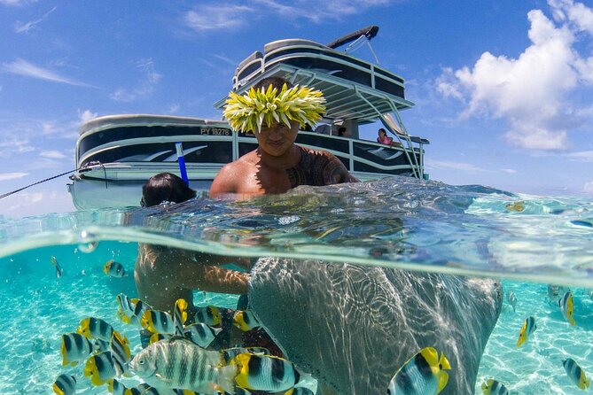 Toa Boat Bora Bora Private Lagoon tour with Lunch on Ambassador Boat - Lunch, champagne, beer, and a practical onboard setup
