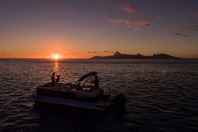 Toa Boat Bora Bora Private Sunset On Majestic Pontoon Boat - A floating lounge rather than a standard sightseeing boat